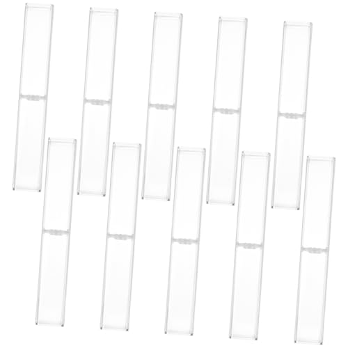 Lurrose 10stücke Transparente Stiftbox Für Schule Und Büro Viereck-stiftetui Aus Hochwertigem Material Stiftbehälter Zum Ordnung Halten Tintenstiftetui Mit Langer Lebensdauer Bürobedarf Fü von Lurrose