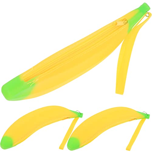 Lurrose 12 STK Bananen Federmäppchen Bleistift Geldbörse Münzbeutel Künstliche Bananenfrüchte Künstliche Früchte Federmäppchen in Bananenform Stiftebeutel Student Obst Kieselgel Geschenk von Lurrose