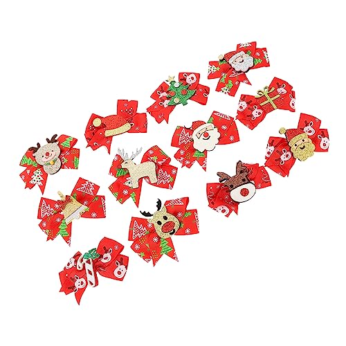 Lurrose 12 Stück Weihnachts-Haarspangen Weihnachts-Haarschleifen Winter-Haarspange Schleifen Haarhalter Ganchitos De Para Kinder-Haar-Accessoires Für Mädchen Mädchen-Haarschleifen von Lurrose