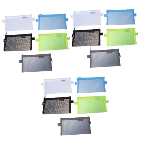 Lurrose 15stücke Transparente Reißverschluss-dateimappen Mesh Multifunktionale Aufbewahrung Für Schule Und Büro Leicht Und Praktisch Für Stifte Und Kleinigkeiten von Lurrose