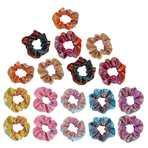 Lurrose 18 Stk Haar Ring Mit Verlauf Regenbogen-haargummis Scrunchie in Bonbonfarbe Haarseile Mit Farbverlauf Tie-dye-haargummis Haargummis Für Mädchen Weihnachten Frau Metall von Lurrose