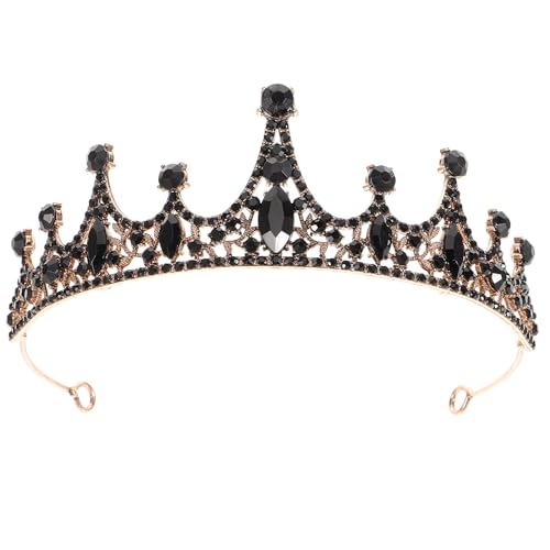 Lurrose 1Pc Barockkrone Schwarze Krone Tiara Kristall Königin Krone Hochzeit Haarschmuck für Halloween-Party Lurrose 1Pc Barockkrone Schwarze Krone Tiara Kristall Königin Krone Hochzeit Haarschmuck für Halloween-Party von Lurrose
