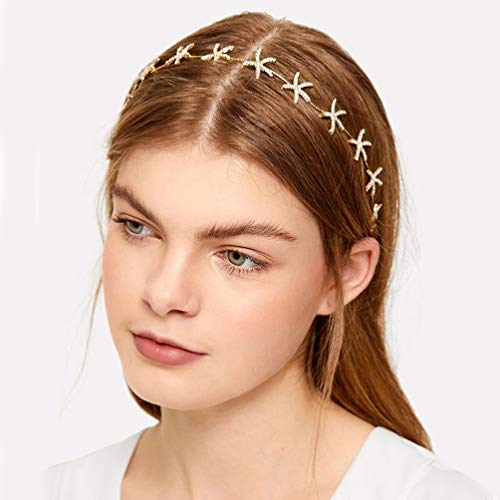 1Pc Goldene Stern Stirnband Hochzeitsstern Haarbänder Haarschmuck für (Golden) von Lurrose