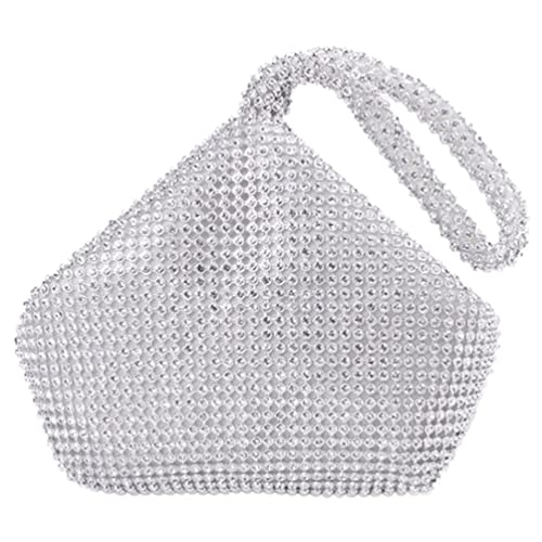 Lurrose 1stk Umhängetasche Mit Strass Handytasche Damen Tragetasche Partytasche Am Abend Münzkettentasche Abendkupplung Aus Kristall Handtasche Tragbar Fräulein Kleine Tasche Strasssteine von Lurrose