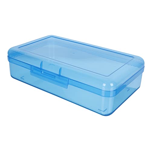 Lurrose 1Stk Federmäppchen aus Kunststoff Schreibwarenetui Schreibstifthalter Stift-Organizer lagercontainer Stapelbares Federmäppchen Einfaches Federmäppchen Plastik Blue von Lurrose