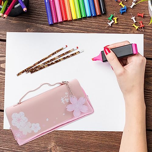 Lurrose 1Stk Mäppchen Reißverschlüsse Stifttasche Stift-Organizer-Halter schüleretui stifte aufbewahrung Schreibwarentasche für Studenten Schreibwarenkoffer für die Schule frisch Pu von Lurrose