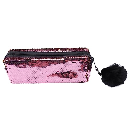 Lurrose 1stk Federmäppchenpaillettenfedermäppchenmakeuppencilcase Glitzerbeutel Mit Reißverschluss Federmäppchen Im Meerjungfrau-Stil Handtasche Für Damen Multifunktion Fräulein Polyester von Lurrose