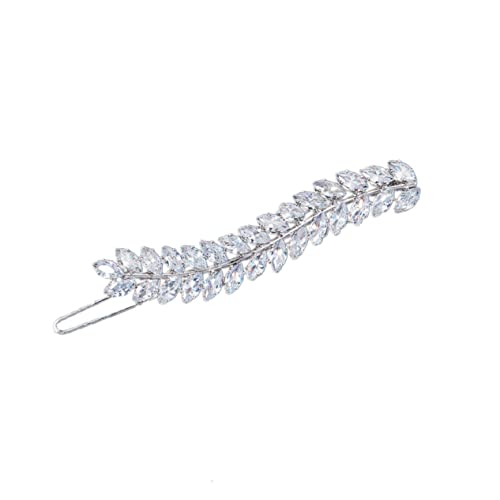 Lurrose 1stk Haarnadel Mit Zirkonium-blättern Strass Haar Clips Diademe Für Mädchen Kristall Haar Barrettes Haarspangen Aus Kristall Bogen Haar Barrettes Fräulein Ausgabekarte Diamant von Lurrose