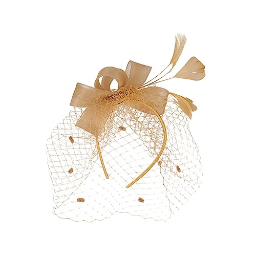 Lurrose 1stk Mesh-kopf- Fascinators Hüte Für Frauen Teeparty Schleier-mesh-stirnband Fascinators Für Frauen-teeparty Weiblicher Partykopfschmuck Requisiten Feder Gittergewebe Damen von Lurrose