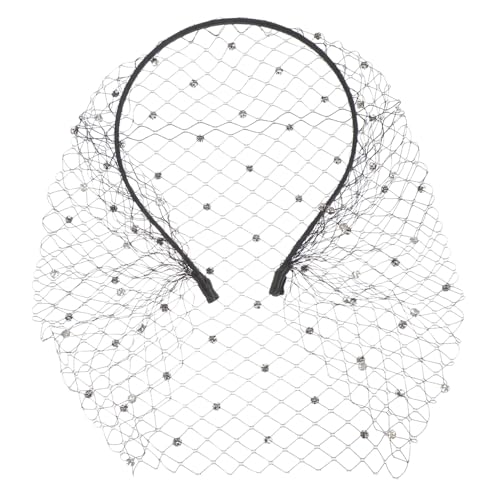 Lurrose 1stk Mesh-stirnband Hochzeitsschleier Für Bräute Hut Schwarz Federboa Schwarz Schleier Mesh Gesichtsspitzenschleier Schwarze Fascinatoren Gittergewebe Requisiten Braut Mädchen von Lurrose