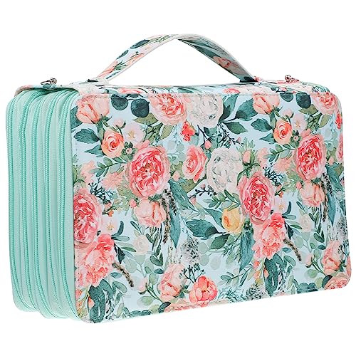 Lurrose Mehrschichtige Stiftetasche Mit Griff Und Großem Fassungsvermögen Buntstifttasche Aus Strapazierfähigem Material Für Stifte Und Pinsel von Lurrose