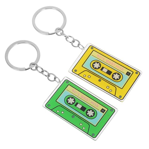 Lurrose 2 STÜCK Retro Schlüsselanhänger Doppelseitiges Design mit Stylischem Jahre Kassettenmotiv Modischer Taschenanhänger für Damen Einzigartiger Vintage Look als Süßes Lurrose 2 STÜCK Retro Schlüsselanhänger Doppelseitiges Design mit Stylischem Jahre Kassettenmotiv Modischer Taschenanhänger für Damen Einzigartiger Vintage Look als Süßes von Lurrose