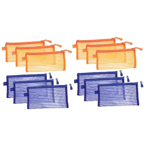 Lurrose 2 Sätze Hartschale Mit Reißverschluss, Klar Sichtbare Tasche Mit Reißverschluss Document Bag Aufbewahrung Sack Dokumentbeutel Aktentasche Aus PVC Polyester 6 Stücke * 2 von Lurrose