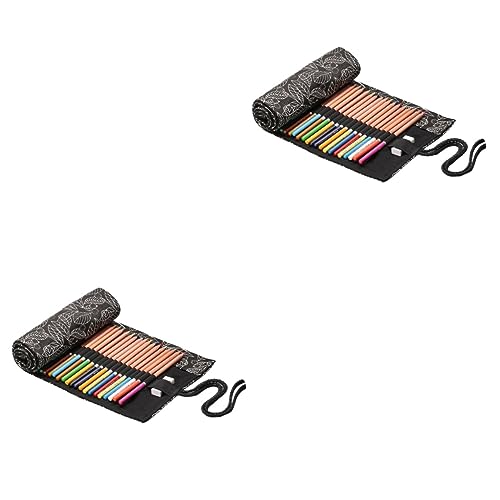 Lurrose 2stücke Praktischer Slots Roll-up Federmäppchen Canvas Großer Für Reisezeichnungen Buntstifte Und Künstlerbedarf Design Mit Schönen Mustern Für Schüler Und Erwachsene von Lurrose