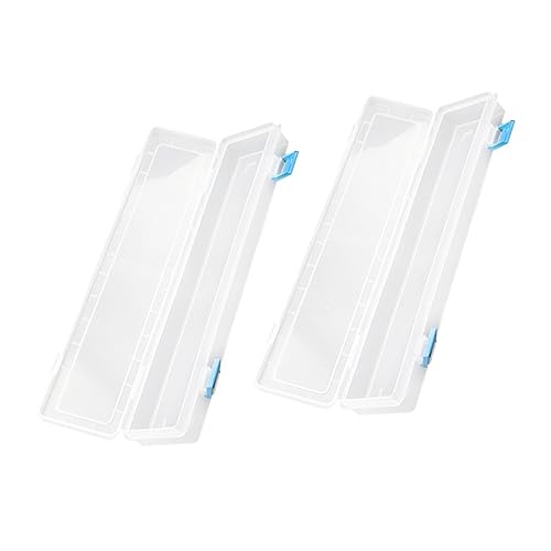 Lurrose 2stücke Transparentes Federmäppchen Aus Kunststoff Bleistiftboxen Für Wasserfarbe Stifte Aufbewahrungsbox Multifunktionale Lagerung Box Für Schreibwaren Und Kleine Werkzeuge von Lurrose