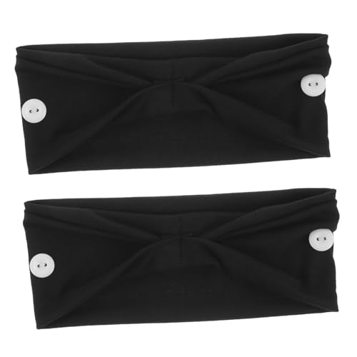 Lurrose 2st Stretch Knopf Stirnband Stirnband Breite Sport-stirnbänder Gesichts-make-up-stirnband Kosmetische Stirnbänder Yoga Stirnband Damen Fräulein Bilden Vertrag Milchseide von Lurrose