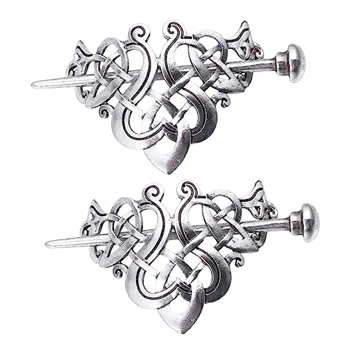 Lurrose 2st Haarspange Mit Metallkrone Haarspangen Aus Metall Für Damen Haarschmuck Für Frauen Dickes Haar Vintage Keltische Haarnadel Dekorativ Mädchen Fräulein Irland Legierung von Lurrose