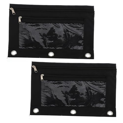 Lurrose 2 Stück Oxford Federmäppchen mit Reißverschluss Stifteetuis aus Robustem Oxford Großes Fassungsvermögen Transparentes Mesh Fenster Vielseitig für Büro Schule Reise und von Lurrose