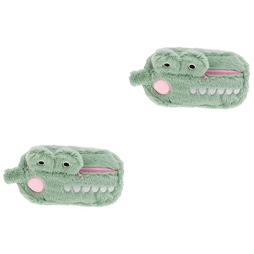 Lurrose 2 Stück Plüsch-Federmäppchen Stifttasche Tasche Plüschtier Federmäppchen Stifttasche Plüsch-Kosmetiktasche Stift-Organizer-Etui Plüsch-Briefpapiertasche Alligator-Stift von Lurrose