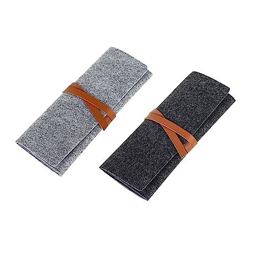 Lurrose 2stücke Roll-up-stiftetasche Mit Organizer-Funktion Leicht Und Tragbar Für Schüler Und Mobile Nutzung in Dunkelgrau Und Hellgrau von Lurrose