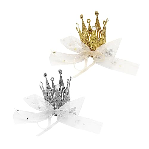 Lurrose 2st Spitze Krone Haarspange Spitze Haarspange Haarspangen Für Mädchen Haarnadel Jäten Mini-tiara-haarspange Mini-strass Clips Für Mädchen Babyclip Kristall Kind Stoff Prinzessin von Lurrose