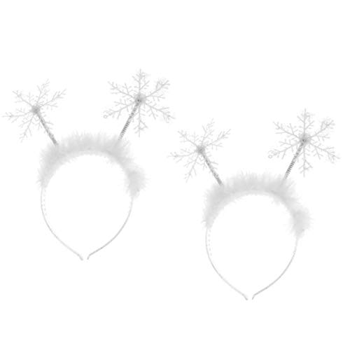 Lurrose 2 Stück Weihnachts-Stirnbänder Schneeflocken Haarband Haarband Feder Schneeflocken Kopfschmuck Weihnachten Haarschmuck für Weihnachten Party Geschenke von Lurrose