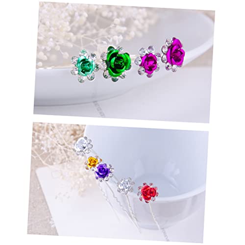 Lurrose 20 Stk Kopfbedeckung Retro Haar Klammern U-förmiger Haarstab Vintage Haarnadeln Kristallblumen-haarspangen Haarspangen Für Damen Haarschmuck Stäbchen Hochzeit Zubehör Weiß Braut von Lurrose