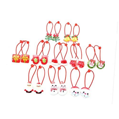 Lurrose 20st Weihnachts-haarschmuck Weihnachtspferdeschwanzhalter Haar Gummibänder Weihnachtshaarseile Elastische Haargummis Für Weihnachten Pferdeschwanz-haarspulen Kind Ring Locken von Lurrose