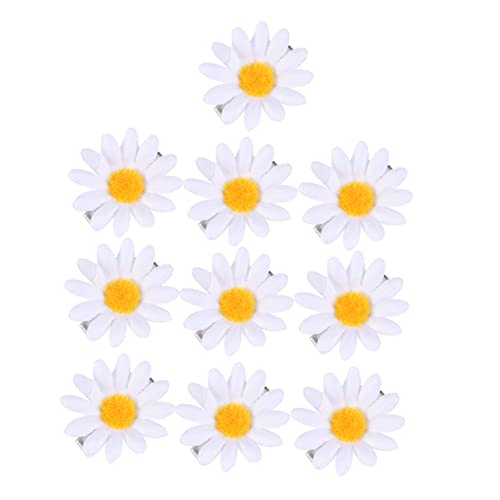 Lurrose 20st Sonnenblumen-clips Hochzeitskopfschmuck Für Die Braut Gänseblümchen-haar-accessoires Blumenhaarspangen Für Frauen Haarschmuck Aus Sonnenblumen Neugeboren Stift Niedlich Weiß von Lurrose