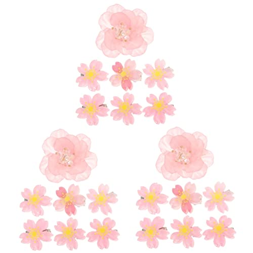 Lurrose 21 Stück Kirschblüten-Haarnadel Haarspange Tiara Haaraufsätze Haardekorationen Für Mädchen Haar-Accessoires Für Kinder Blumen-Haar-Accessoires Blumen Für Haare Rosa von Lurrose