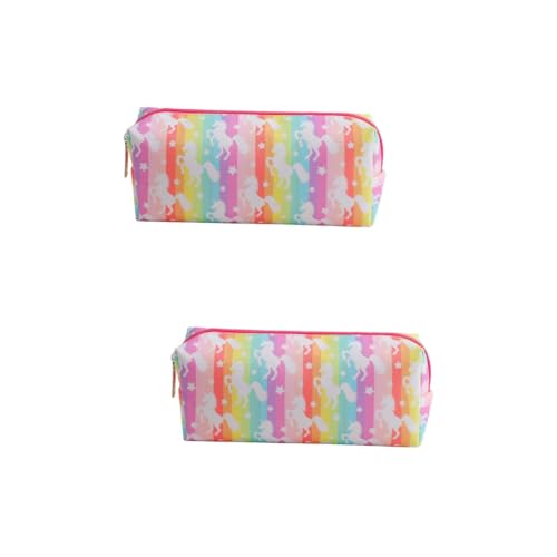 Lurrose 2stücke Cartoon Federmäppchen Mit Einhorn-Muster Große Kapazität Für Stifte Und Schulbedarf Bunte Aufbewahrungstasche Für Mädchen Und Mädchen Für Schule Und Büro von Lurrose