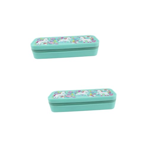 Lurrose 2stücke Großes Silikon Federmäppchen Mit Einhorn- Multifunktionale Aufbewahrungstasche Für Stifte Kosmetik Und Handy Für Schüler Und Junge Mädchen Waschbar Und Langlebig von Lurrose