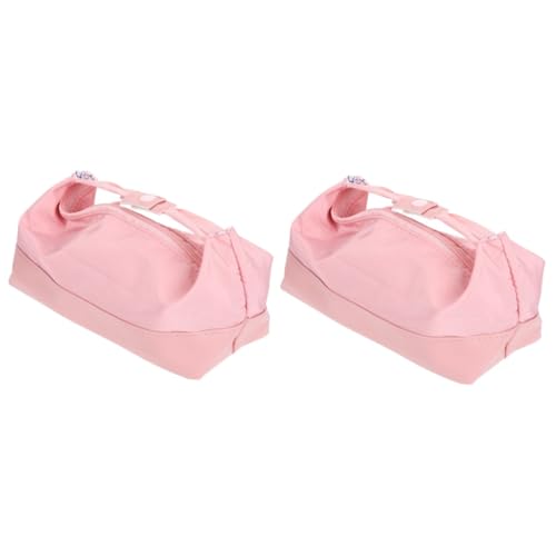 Lurrose 2St Mäppchen Kosmetiktasche Bleistiftbeutel mit Reißverschluss Make-up-Etui aufbewahrungssack Storage Pockets Schulmaterial für Mädchen Bleistiftbeutel aufstehen Polyester Rosa von Lurrose