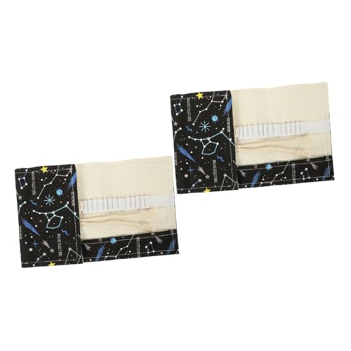 Lurrose 2stücke Portable Canvas Pencil Roll Mit Großem Fassungsvermögen Stift Organizer Für Schüler Und Langlebig Für Zeichnungen Und Kunstprojekte von Lurrose