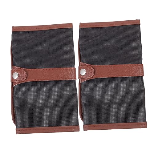 Lurrose 2St Stift Vorhang Stift aufbewahrung stifte Box Pencil Holder Stiftmappe Kugelschreiber schwarz Kinder bleistifte Aufbewahrungstasche für Stifte Rollstifthalter Segeltuch Brown von Lurrose