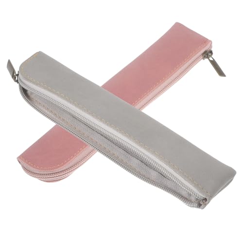 Lurrose 2stücke Pu Stift-Organizer Kosmetiktasche Vintage-Matte Pu Federmäppchen Für Mädchen Praktische Reißverschluss Stiftemappe Für Schule Und von Lurrose