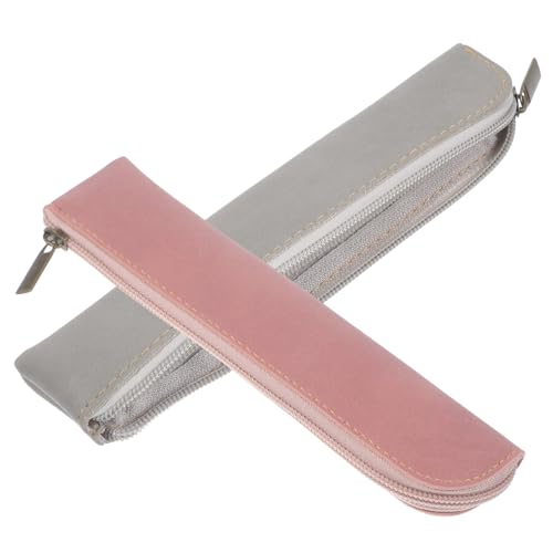 Lurrose 2st Stiftetui Aus Nubukleder Organizer Für Make-up-Tools Pinsel-reiseetui Schlanke Stifttasche Makeup Tasche Federmäppchen Für Jungen Bleistiftbeutel Mädchen Reisen Bürste von Lurrose