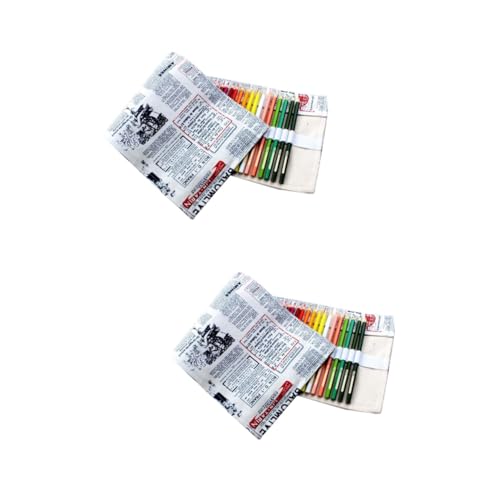 Lurrose 2stücke Künstlerischer Bleistiftrollen-Organizer Canvas Mit Fächern Aufbewahrungsetui Für Farben Marker Und Pinsel Für Kreative Projekte Und Unterwegs von Lurrose