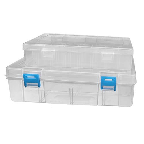 Lurrose 2stücke Kunststoff Aufbewahrungsboxen Mit Fächern Praktischer Und Langlebiger Schreibtisch Organizer Für Schüler Und Studenten Transparent Und Platzsparend von Lurrose