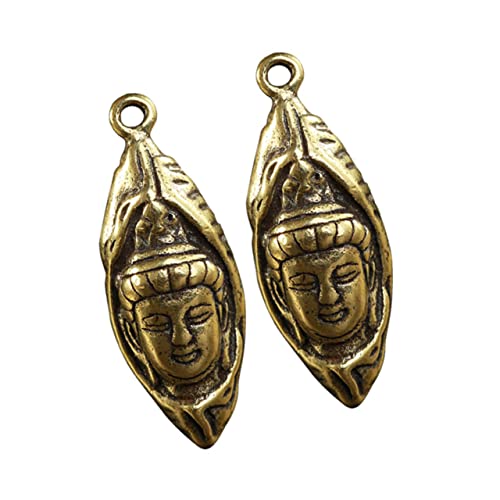 Lurrose 2er-pack Messing-buddha-schlüsselanhänger Buddhistische Statue Verzierungen Vintage-stil Robuster Schlüsselanhänger Ornamente von Lurrose