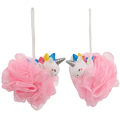 Lurrose 2st Einhorn-badeball Süßer Duschschwamm Badeschwämme Tier Bad Dusche Schwamm Körpershampoo Luffa Mesh-pouf-dusche Duschschwamm Luffa Badeschaum Ein Bad Nehmen Kind Duschmatte Pvc von Lurrose