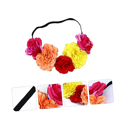 Lurrose 2st Rosa Stirnband Halloween Blumenstirnband Kopf Kranz Haargirlande Für Frauen Blumenstirnbänder Für Damen Totes Blumenstirnband Boho-kranz Cosplay Haarschmuck Stoff Fräulein von Lurrose