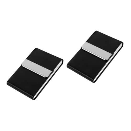 Lurrose 2stücke Business Card Holder Metall Eleganter Visitenkartenetui Kunstleder Für Und Große Kapazität Schwarz Für Kreditkarten Und Namenskarten von Lurrose