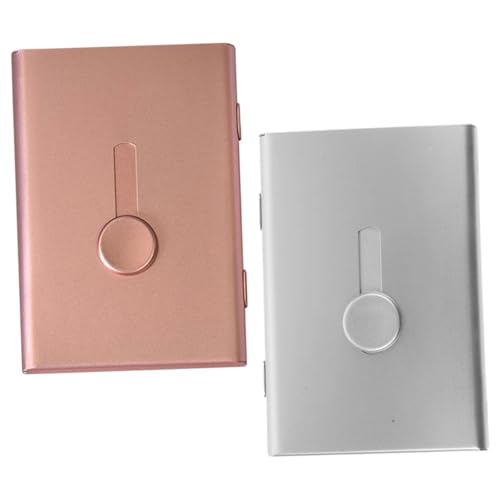 Lurrose 2stücke Visitenkartenhalter Aus Aluminiumlegierung Herausziehbarer Kartenhalter Im Taschenformat Visitenkartenetui Für Büro Und Reise Kartenhalter Für Visitenkarten von Lurrose