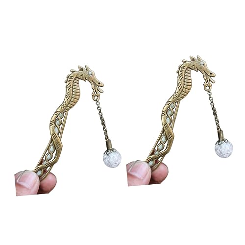 Lurrose 2stücke Vintage Chinese Dragon Hairpin Bookmark Antikbronze Lesezeichen Für Bücher Notizbücher Und Journale Einzigartiger Page Marker Für Und Studenten von Lurrose