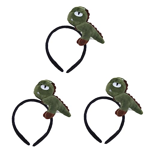 Lurrose 3 Stück Dinosaurier-Stirnband Dehnbare Stirnbänder Für Damen Stretch-Stirnbänder Für Damen Stilvolle Stirnbänder Für Damen Party-Haarbänder Tierhaarreifen Cartoon-Stirnband von Lurrose