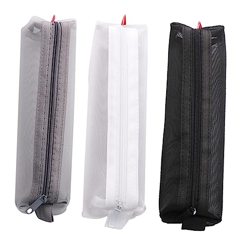 Lurrose 3 Stück Große Stiftetaschen Tragbare Stifttaschen zur Organisation von Schreibwaren Transparente Stoffbeutel für Schüler und Lehrer Praktische Aufbewahrungstaschen von Lurrose