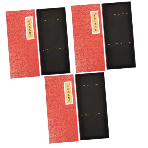 Lurrose 3 Stück Schreibpinsel Pinsel Kalligraphie Pinselhalter Pinsel Aufbewahrungsbehälter Zeichenstiftehalter Malpinselhalter Pinselhalter Rotes Papier von Lurrose