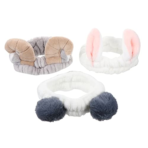 Lurrose 3st Tierohren Haarband Pom Tier-cosplay-stirnband Beauty-gesichts-stirnband Haartrockenes Handtuch Stirnband Stirnbänder Für Sportliche Damen Stoff Fräulein Geweih Südkorea von Lurrose