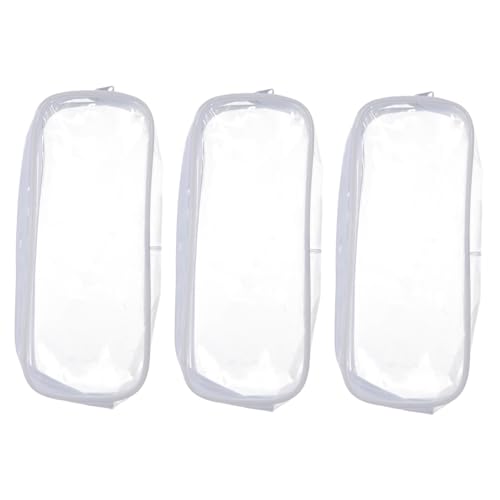 Lurrose 3 Stück Transparente Stiftetuis wasserdichte Zipper für Schule und Kosmetik Praktische Aufbewahrungstaschen von Lurrose